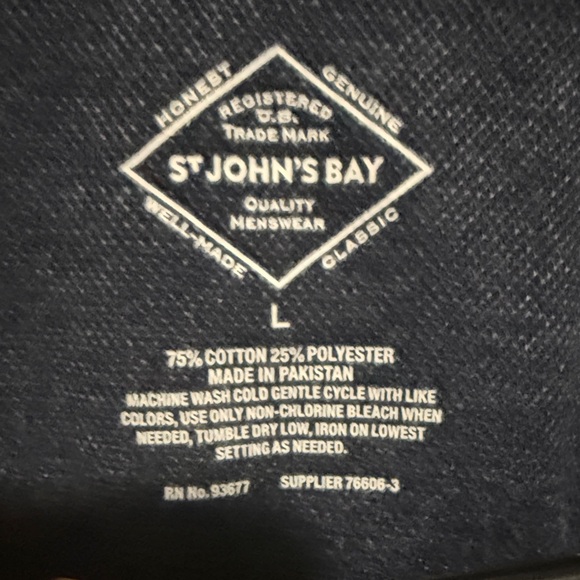 St. John's Bay Men's Dark Blue 1/4 Zip pullover Size Large - Picture 4 of 5